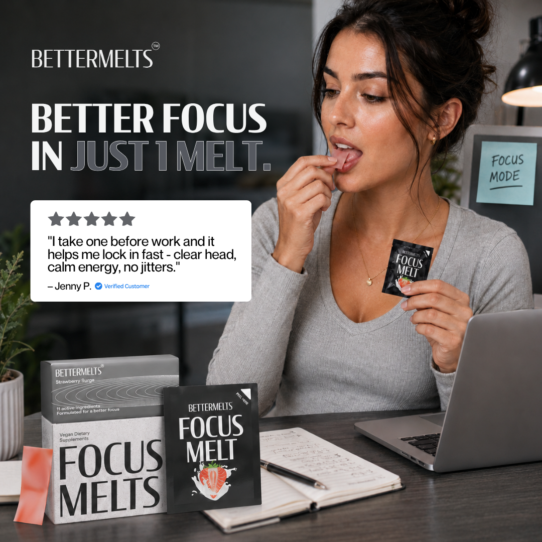 Focus Melts | Fast-Acting Nootropics for Near-Instant Clarity & Calm