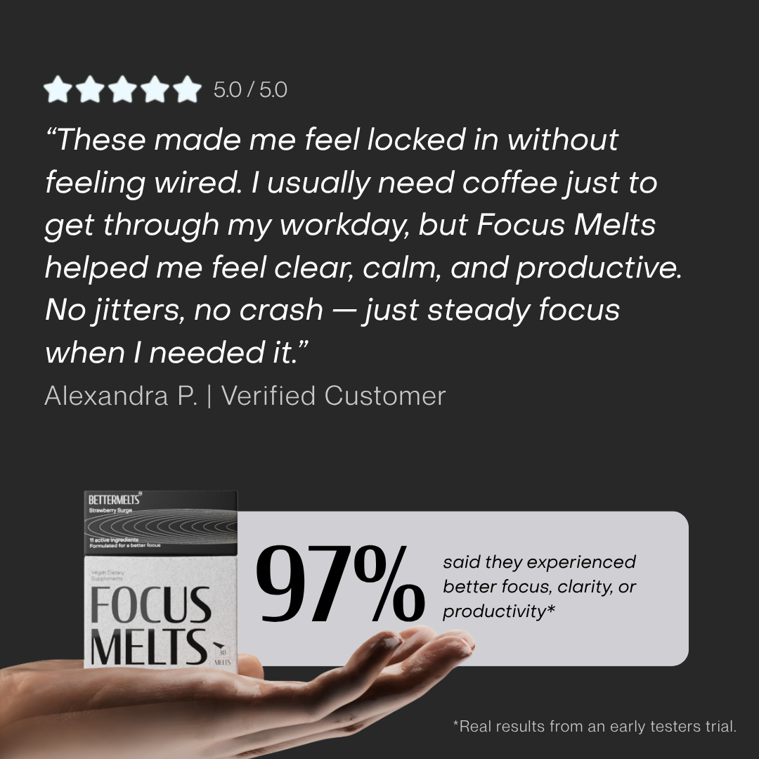 Focus Melts | Fast-Acting Nootropics for Near-Instant Clarity & Calm